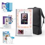 HP Sprocket Photobooth 3x4" Photo Printer (White) Bundle w/Zink Paper, Case, Screen Protector & More