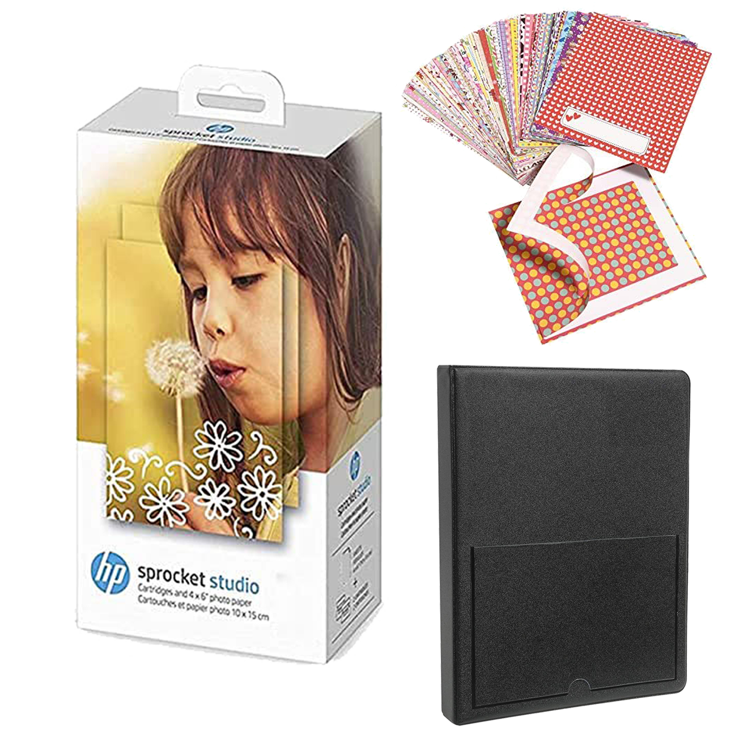 AMZHPISCK180_a0985b5d-b810-401e-b14e-452fe90a3c35 HP Sprocket Studio 4x6" Photo Paper & Cartridges Starter Bundle - Image 1