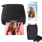 HP Sprocket Portable 2x3" Instant Photo Printer (Black Noir) Zink Paper Bundle
