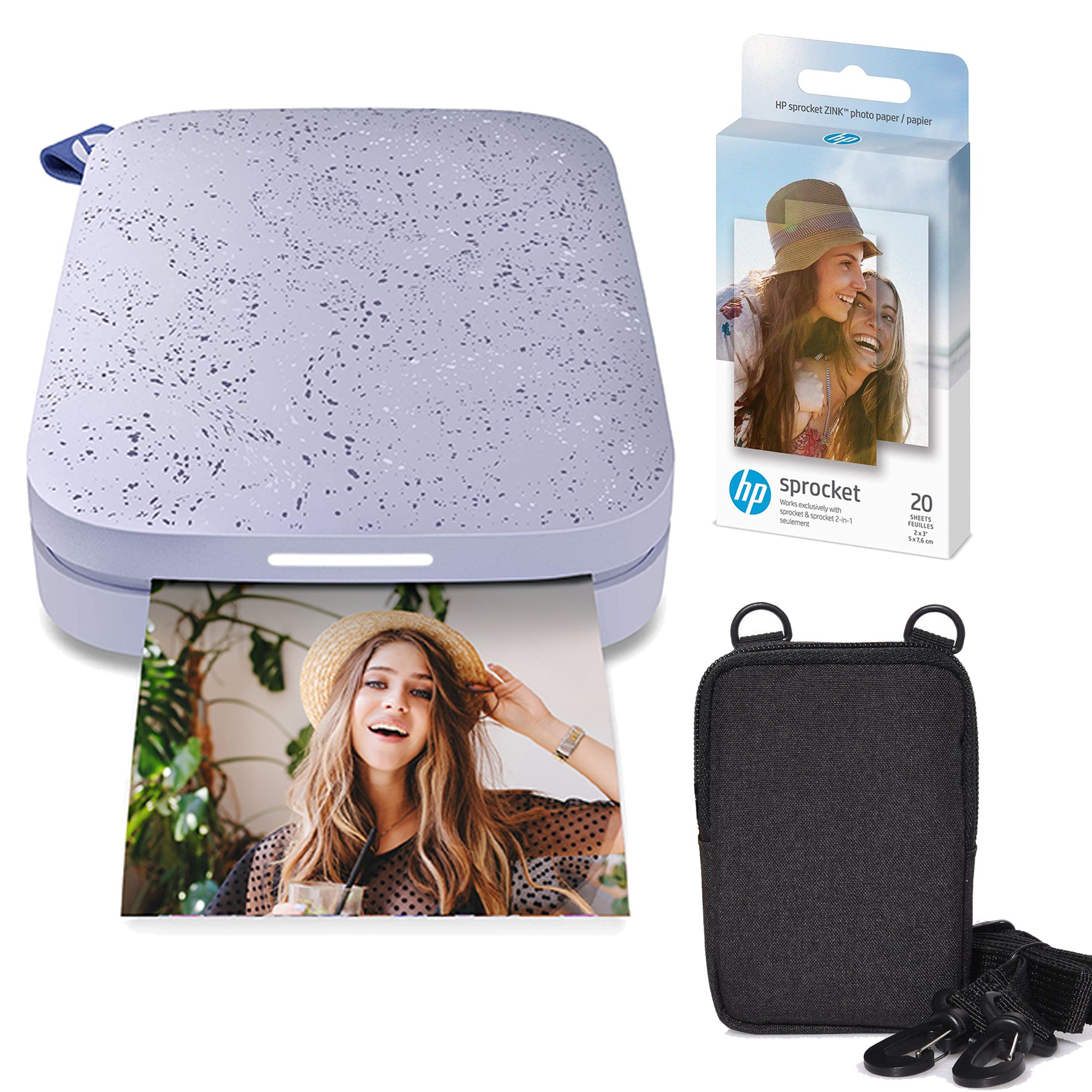 AMZHPISPK1PR HP Sprocket Portable 2x3" Instant Photo Printer (Lilac) Zink Paper Bundle - Image 1