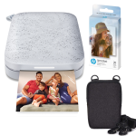 HP Sprocket Portable 2x3" Instant Photo Printer (Luna Pearl) Zink Paper Bundle