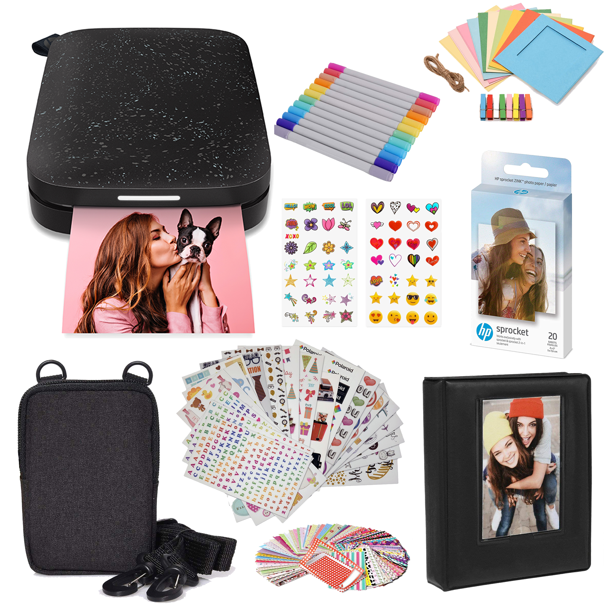 AMZHPISPK2BK_fe952399-f08c-41c2-bc75-1d360388ebd7 HP Sprocket Portable 2x3" Instant Photo Printer (Black Noir) Gift Bundle - Image 1