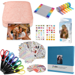 HP Sprocket Portable 2x3" Instant Photo Printer (Blush Pink) Scrapbook Bundle