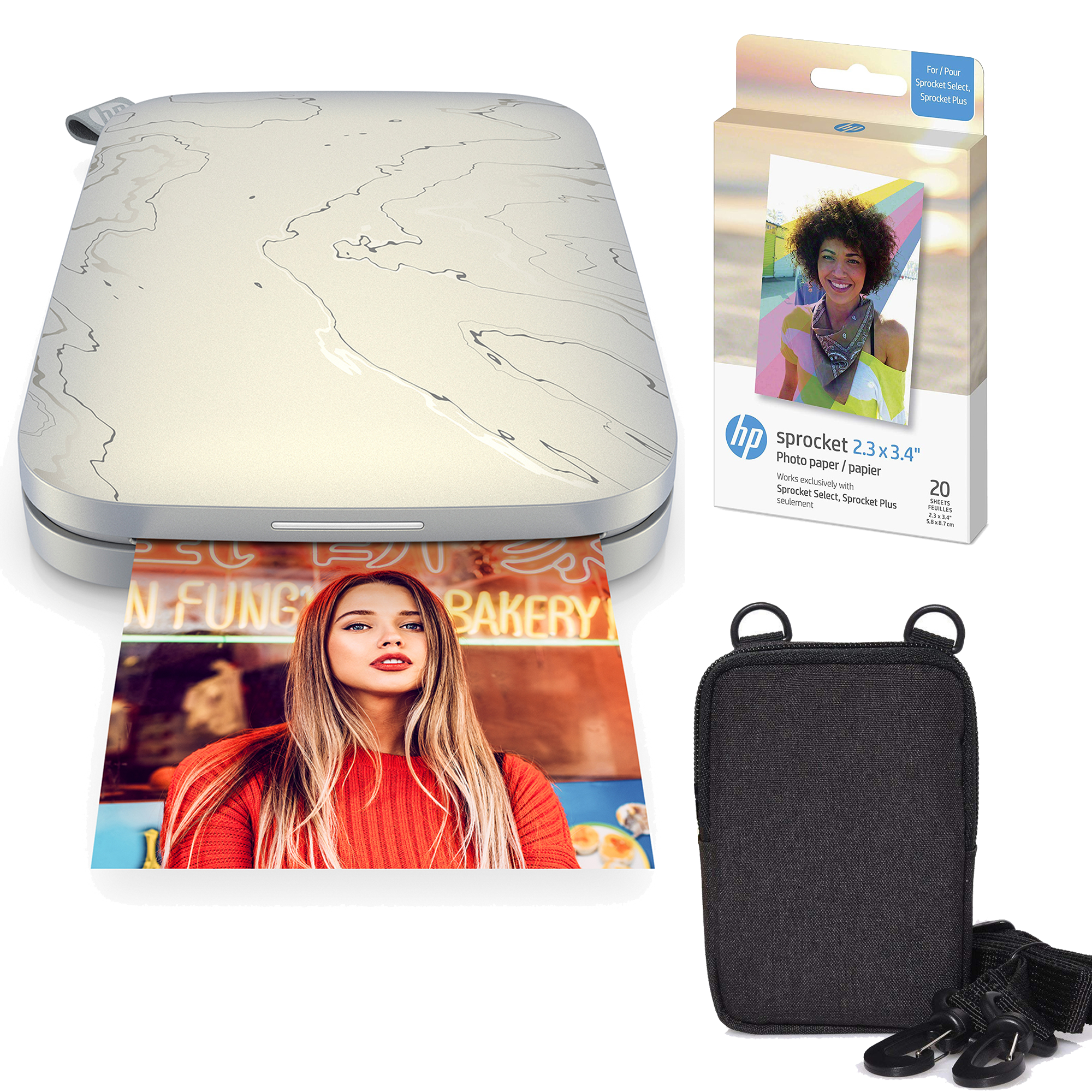 AMZHPISPSLK1EC HP Sprocket Select Portable Instant Photo Printer (Eclipse) Zink Paper Bundle - Image 1