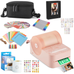 HP Sprocket Panorama Instant Portable Color Label & Photo Printer (Pink) Gift Bundle