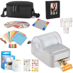 HP Sprocket Panorama Instant Portable Color Label & Photo Printer (Grey) Gift Bundle