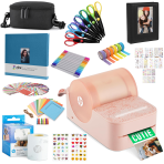 HP Sprocket Panorama Instant Portable Color Label & Photo Printer (Pink) Craft Bundle