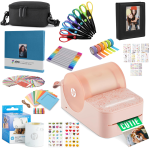 HP Sprocket Panorama Instant Portable Color Label & Photo Printer (Pink) Craft Bundle