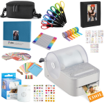 HP Sprocket Panorama Instant Portable Color Label & Photo Printer (Grey) Craft Bundle