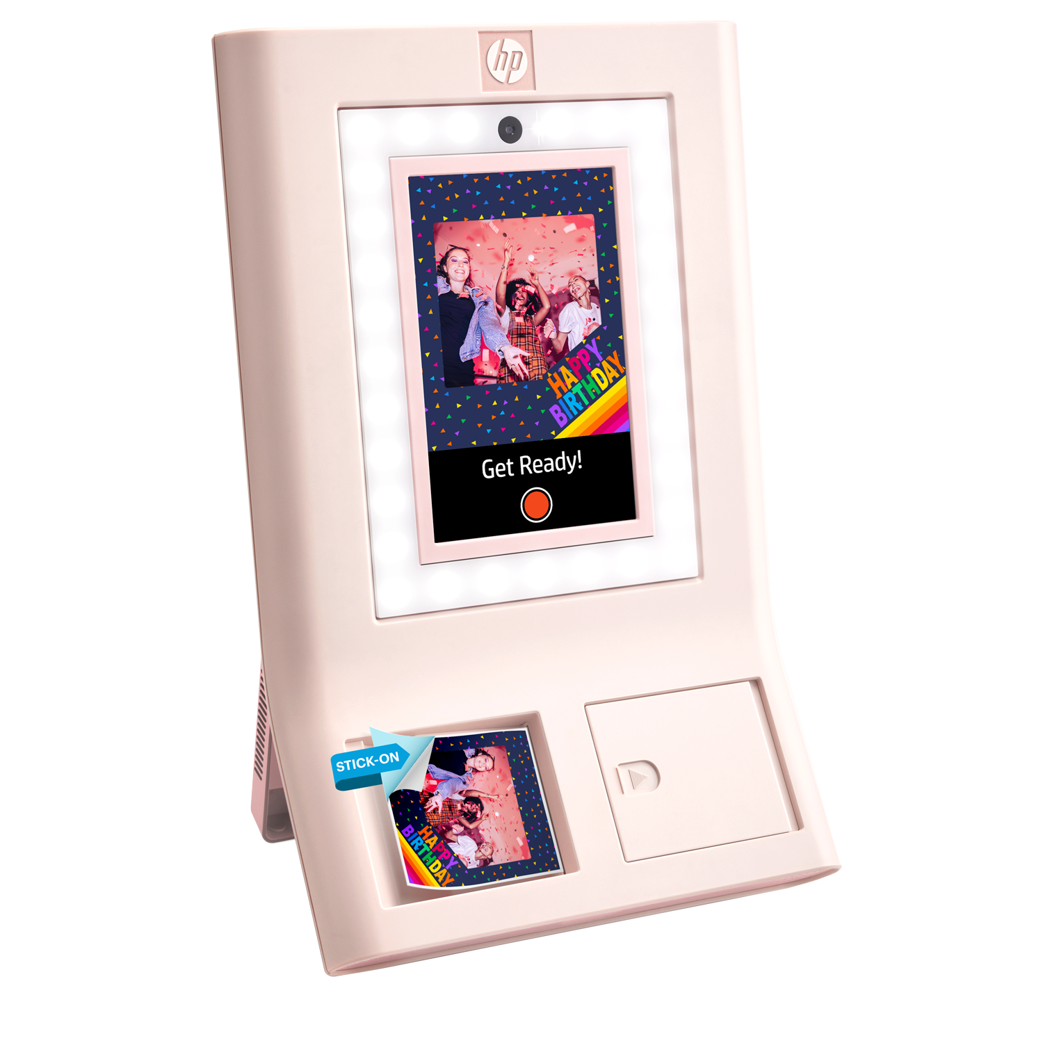 HP-Sprocket-Photobooth-Amazon-Gallery-Hero-Image-Pink-NO-BG HP Sprocket Photobooth Instant 3x4” Color Photo Printer (Pink) - Image 1